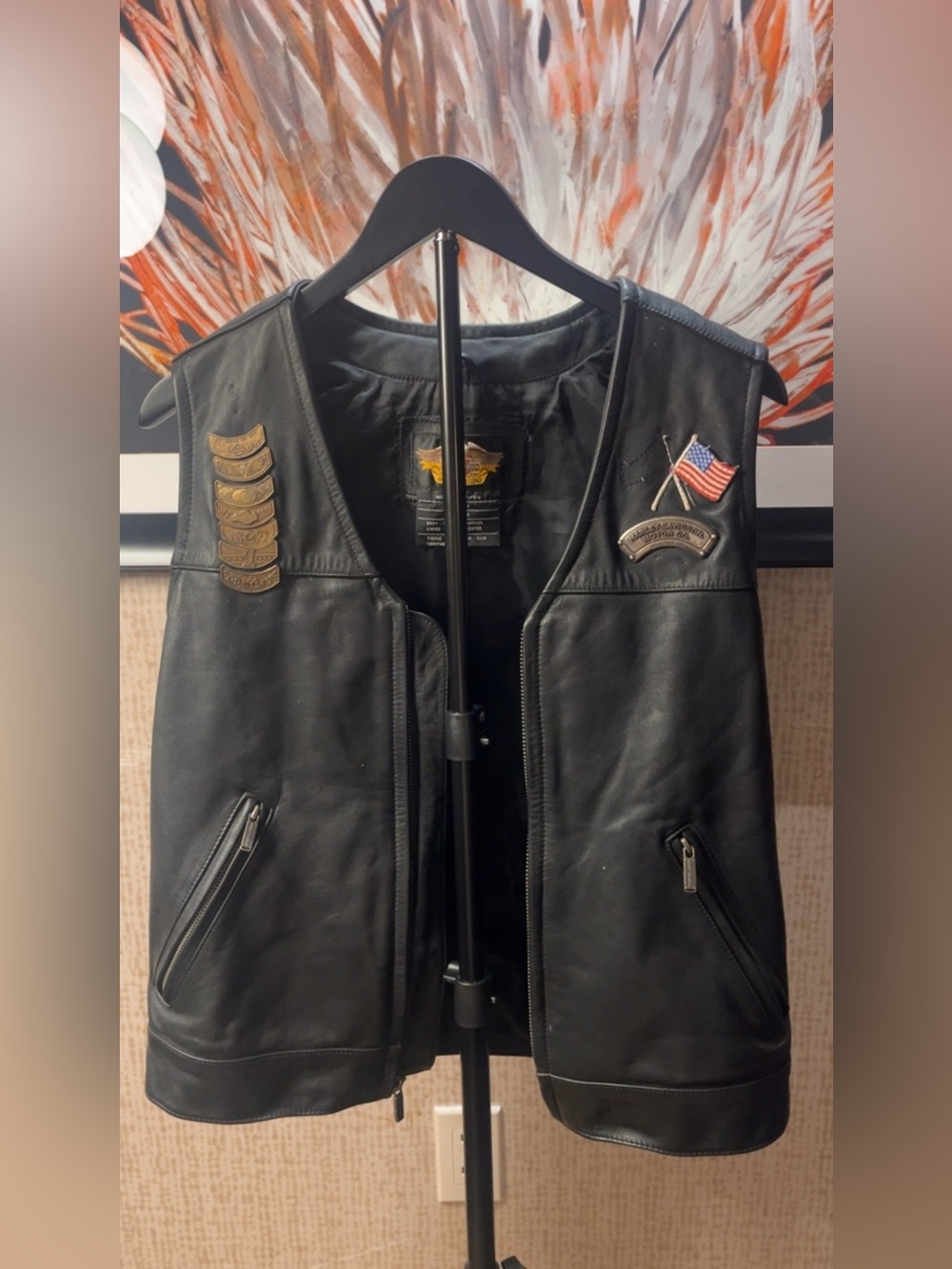 Men’s Harley Davidson vintage leather vest